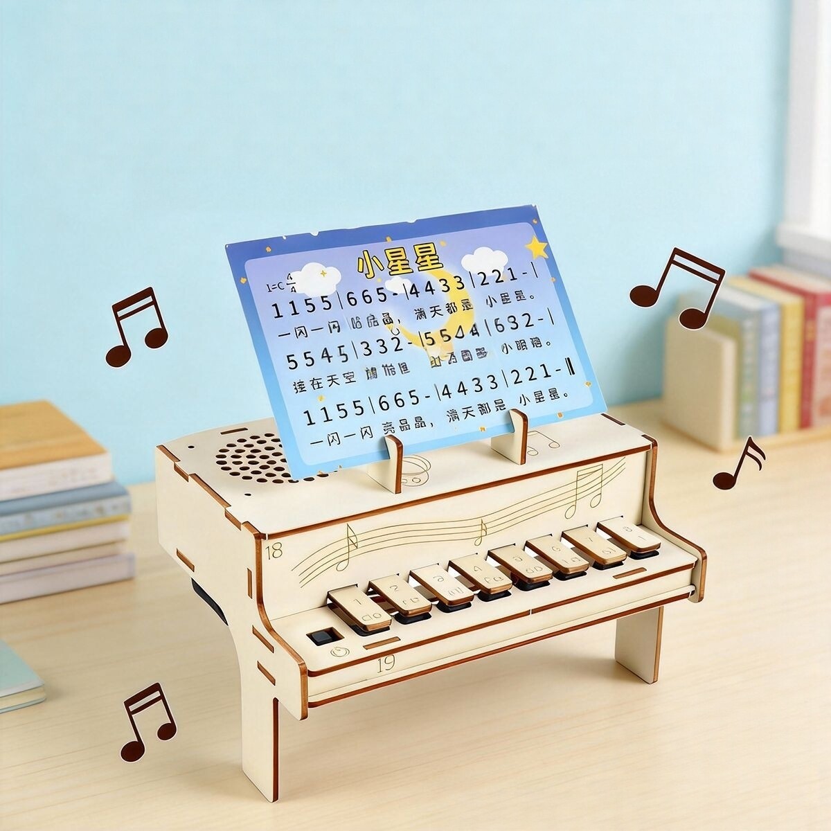 Diy Home Electronics Projects - DIY houten elektronische pianomodel STEM-montagekit Natuurkunde