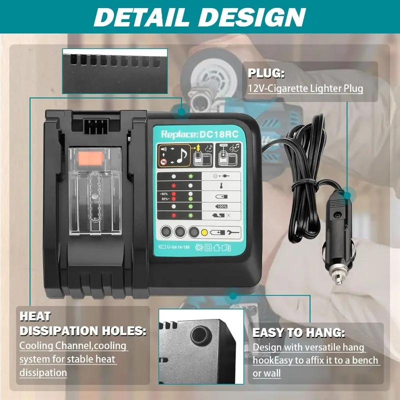 DC18RC Li-ion Batterij 3A Auto - Makita Drill Hp1640 recensie en prijs