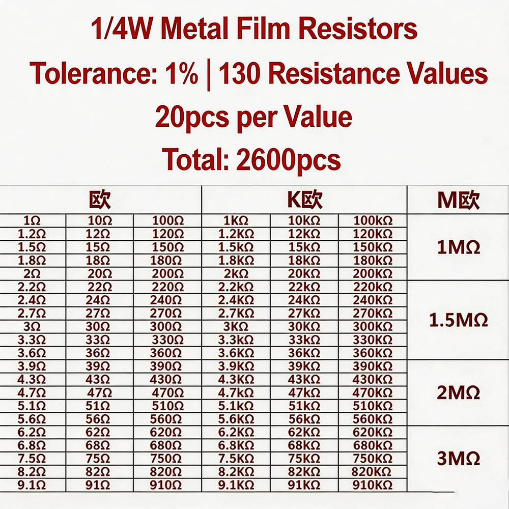 2600 stuks metaalfilmweerstand - Diy Home Electronics Projects recensie en prijs